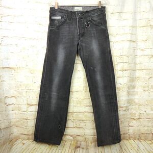 Energie Sixty Y2K Marrey Jean Men 30x28.5 Black Distress Relaxed Button Fly Rock
